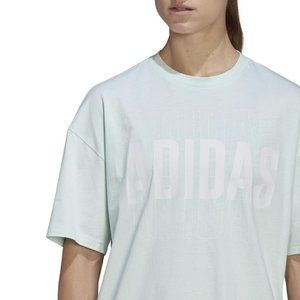 adidas Essentials Women's oversized T-shirt Bluv q2 Size L Ice Mint